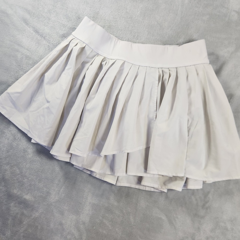 IUGA Pleated Skort Womens Sz‎ M White 20" Knee Length Golf Pickleball Golf